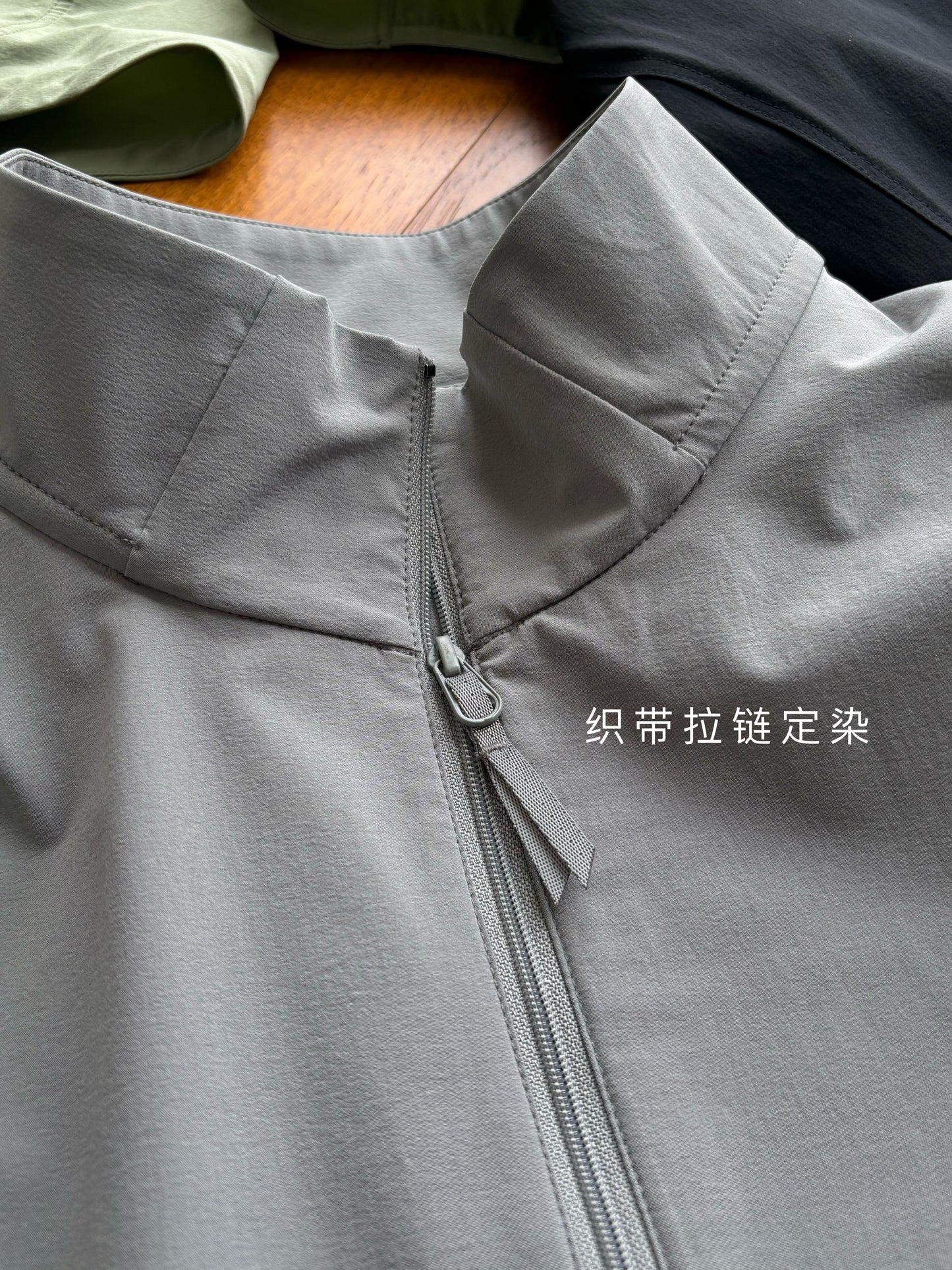 acrop jacket zippers and webbing are also custom-woven and dyed