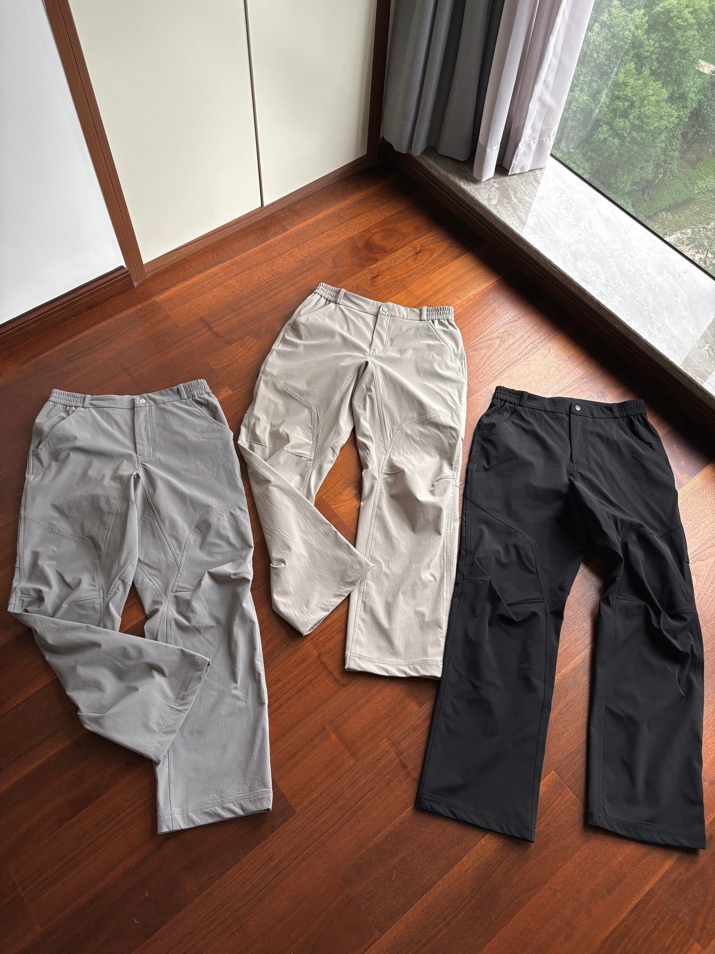 cronim pants with grey, black and light brown