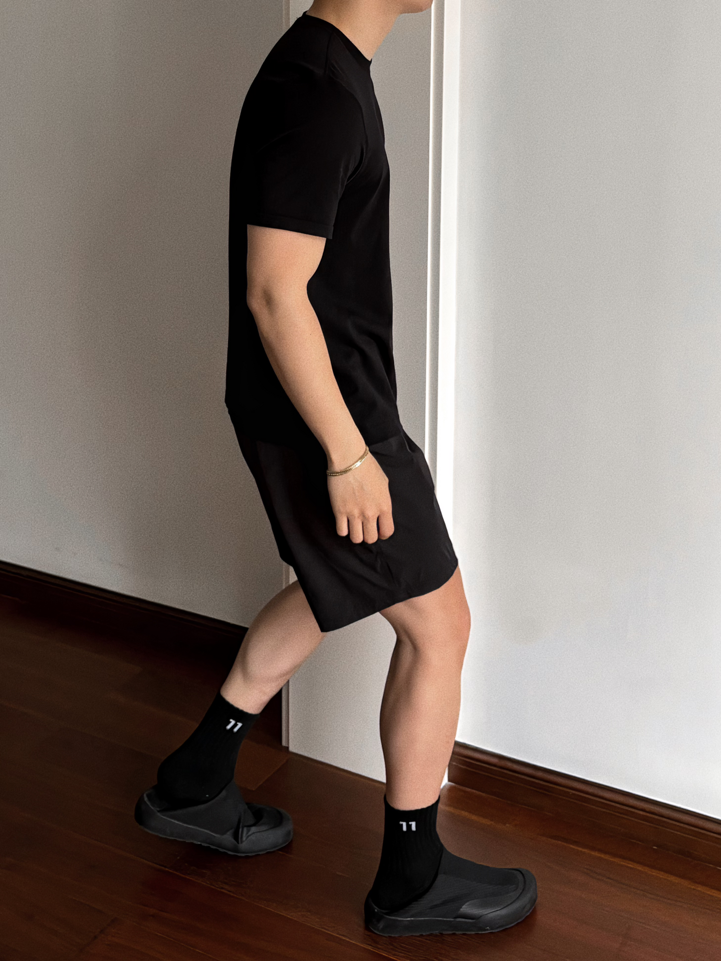 black MVT relaxed fit short sleeve shirt side 