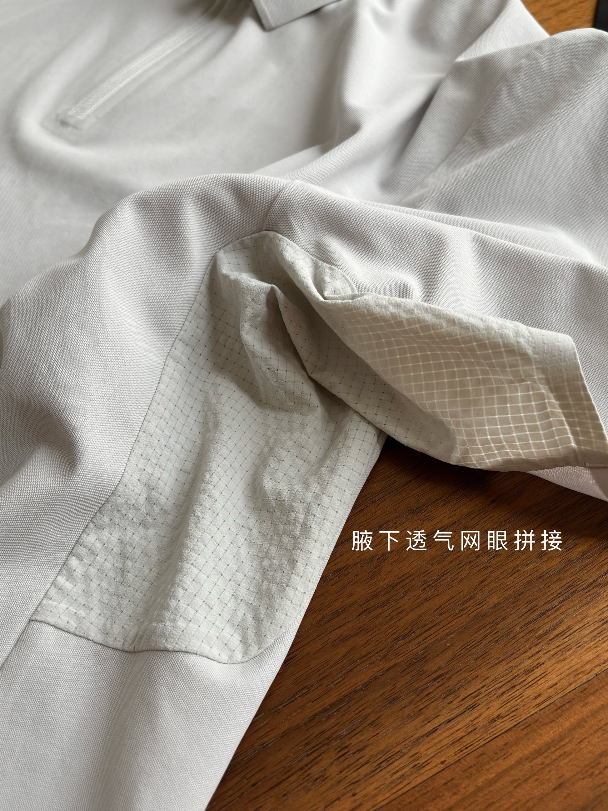gggcomplex business casual polo shirts Underarm features breathable mesh paneling.