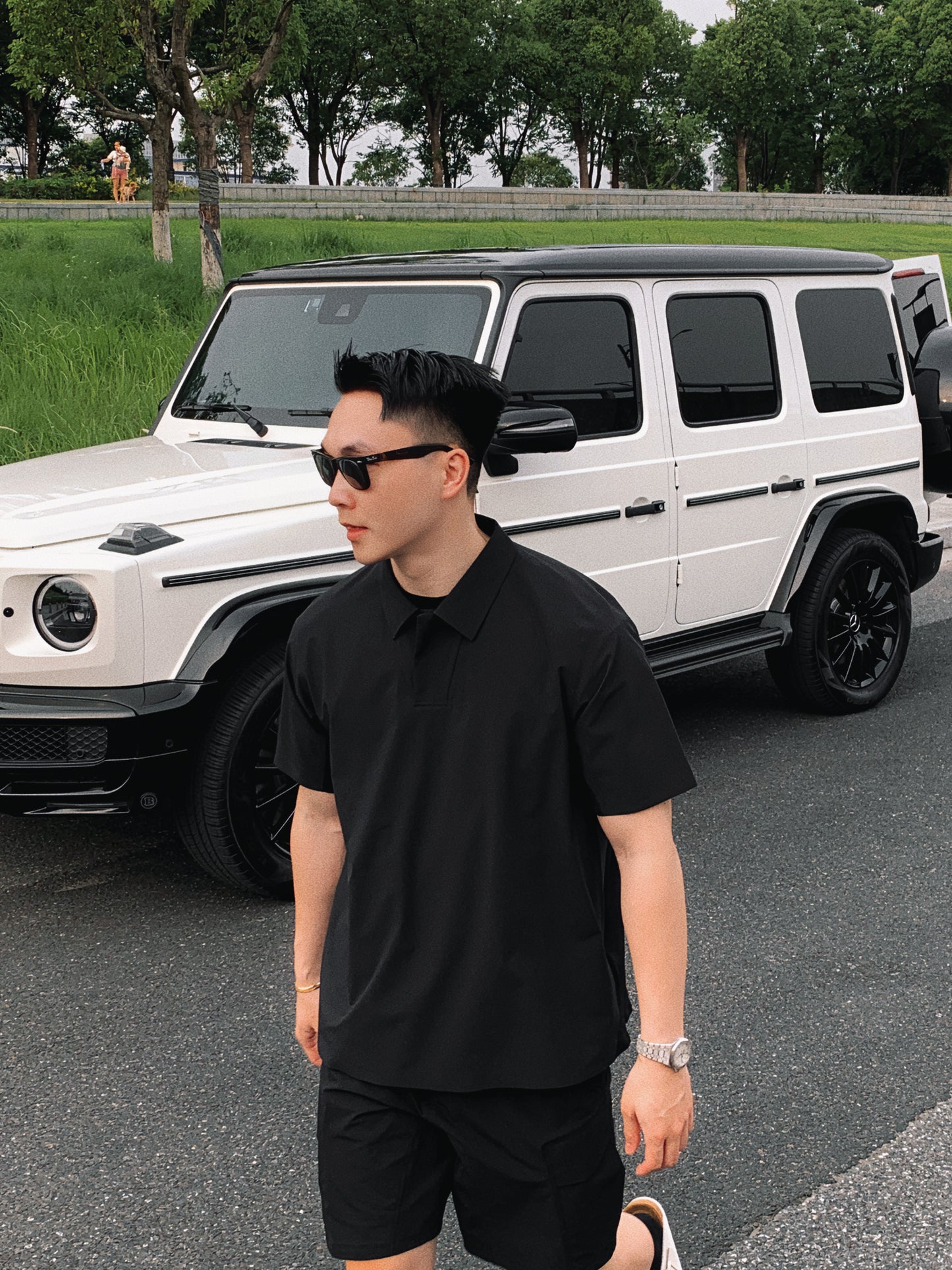 gggcomplex deconstructing black polo shirts