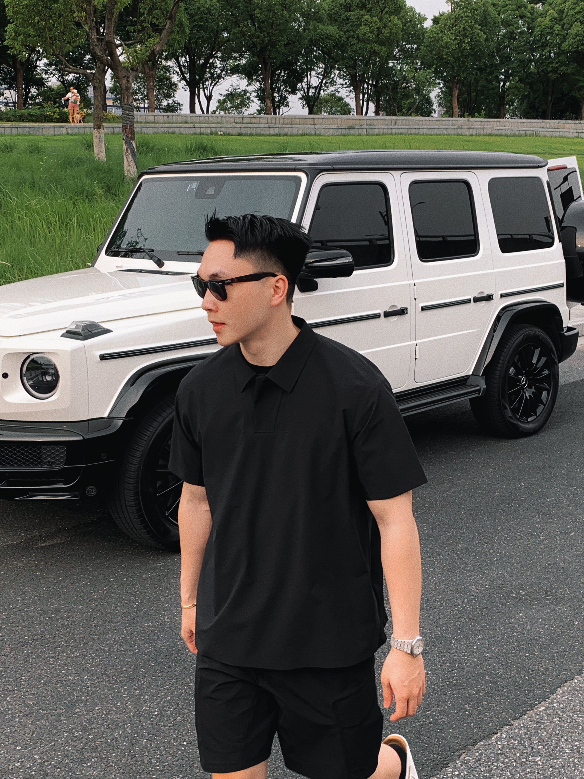 gggcomplex deconstructing black polo shirts
