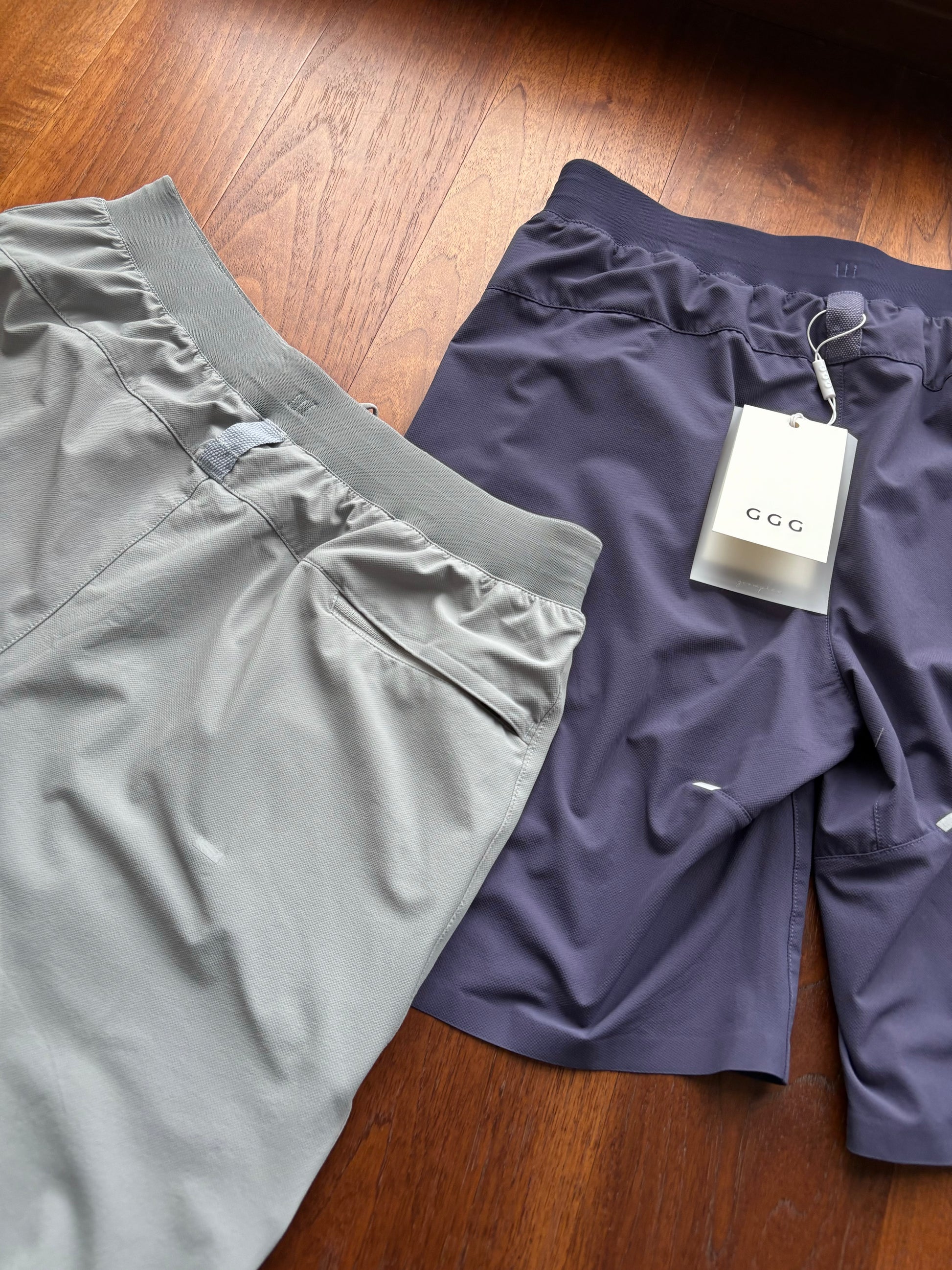 ltt shorts with grey and purple back 