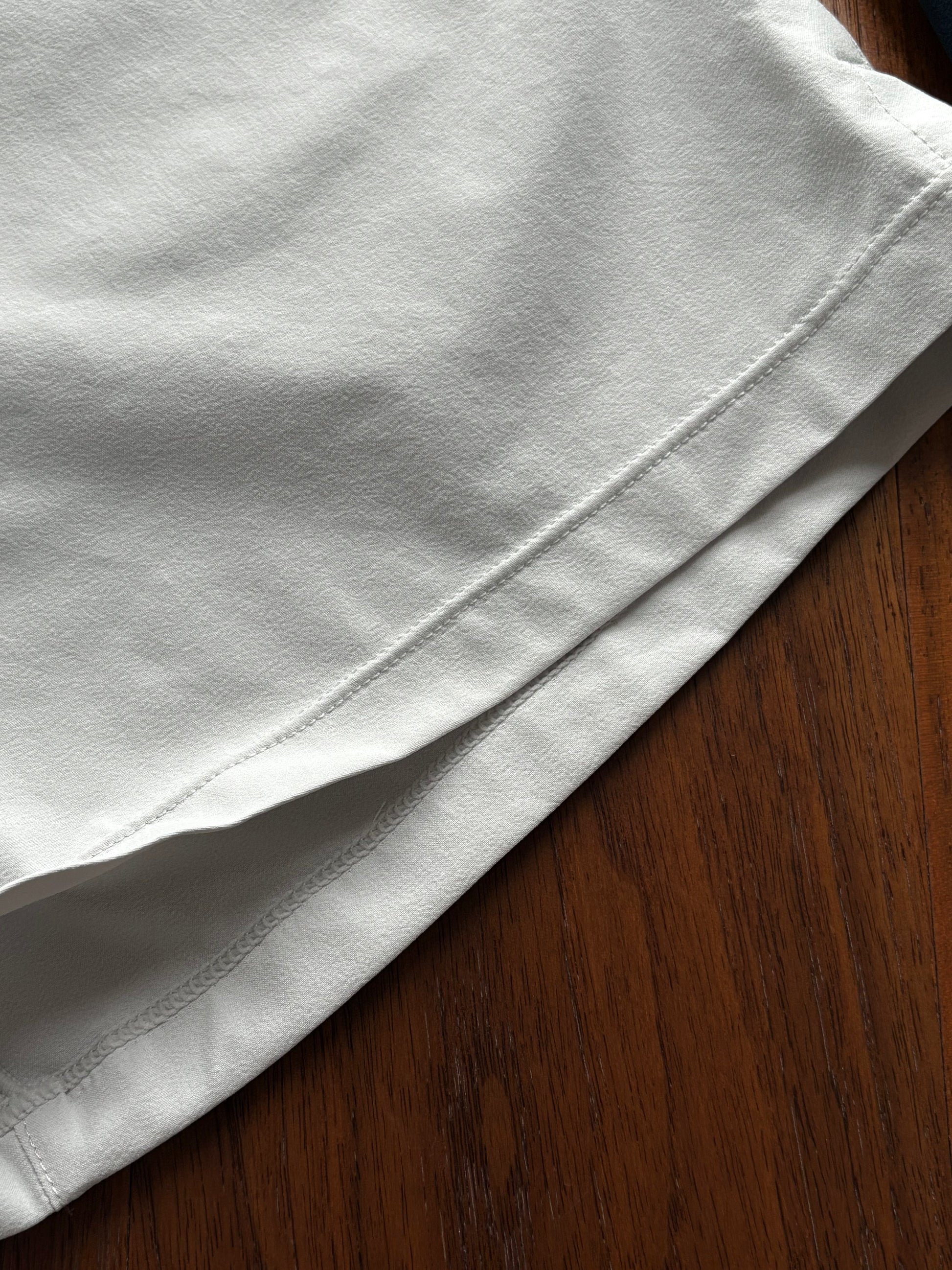 zeroed in shorts seam taping technology on the hem of the shorts 